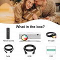 Portable Projector with WiFi and Bluetooth, Budget Outdoor Mini Movie Projectors for Phone, 8500L 1080P Supported Home Theater Video Proyector Compatible with TV Stick, Laptop, iOS, Android, HDMI, USB